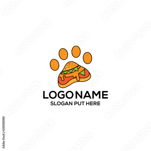 Pet food shop logo design template