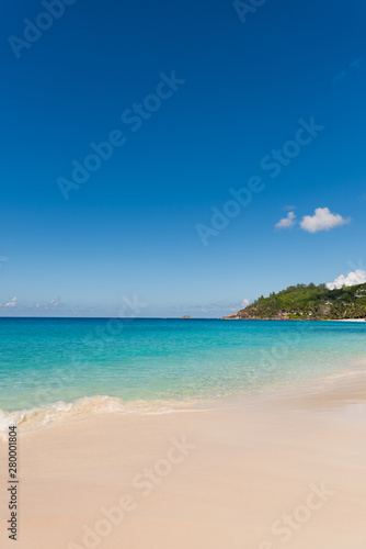 Tropical beach with white sand turquoise water