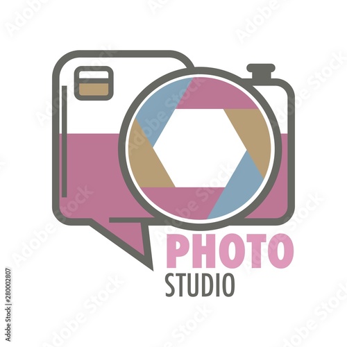 Photo studio retro photo camera isolated icon mobile app