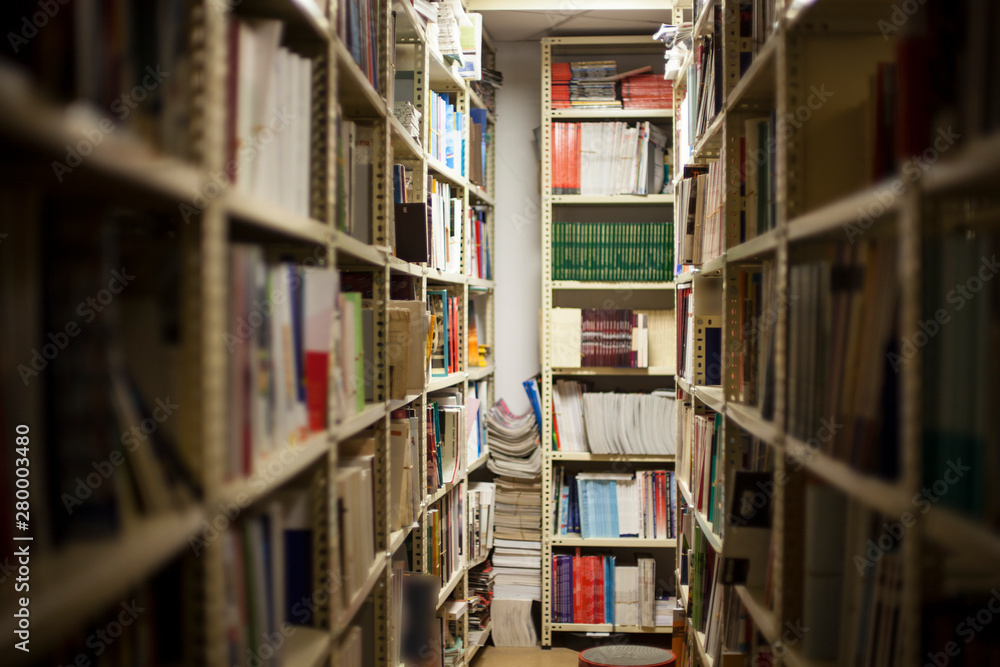Blurred background. Library, books. Close-up. Blurred background. Library, books. Close-up.