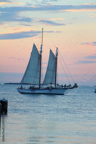 Sailing at sunset in Key West