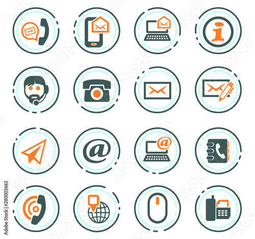 Contact us icons set