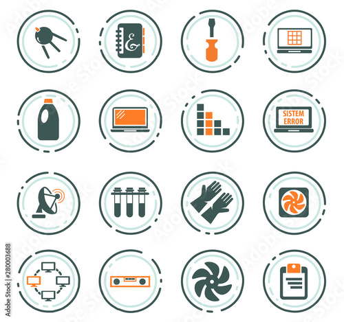 Courses school icons set