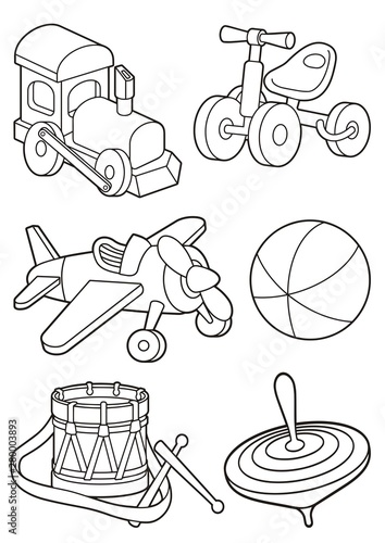 Toys Icons Coloring Book