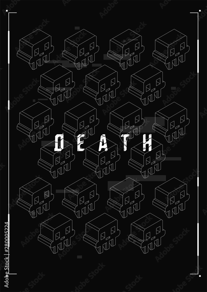 Futuristic poster with HUD elements. Template for web and print. Brochure and flyer Layout. Skull composition. Futuristic poster with HUD elements. Template for web and print. Brochure and flyer Layout. Skull composition.