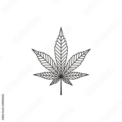 Cannabis Marijuana Hemp Pot Leaf Silhouette Logo Vector