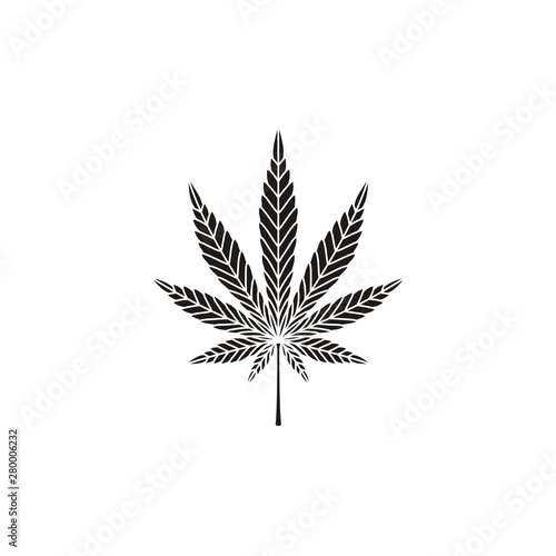 Cannabis Marijuana Hemp Pot Leaf Silhouette Logo Vector