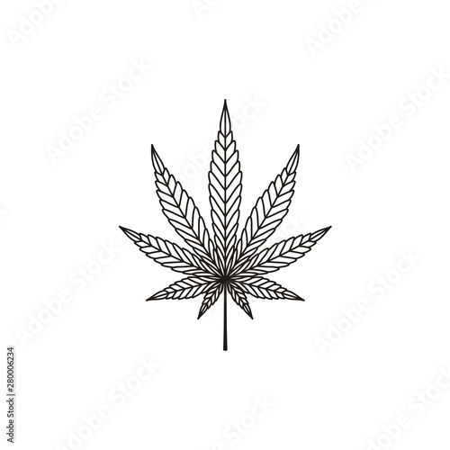Cannabis Marijuana Hemp Pot Leaf Silhouette Logo Vector