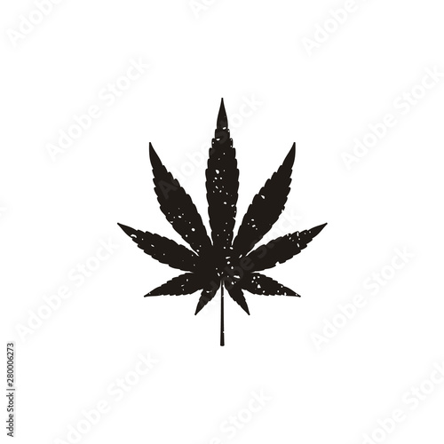 Cannabis Marijuana Hemp Pot Leaf Silhouette Logo Vector