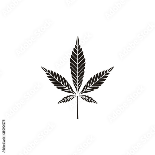 Cannabis Marijuana Hemp Pot Leaf Silhouette Logo Vector