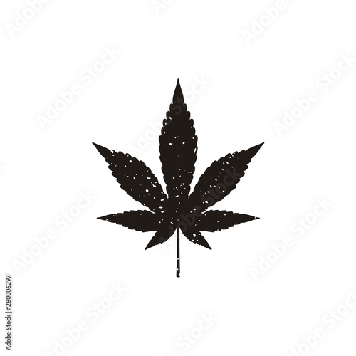 Cannabis Marijuana Hemp Pot Leaf Silhouette Logo Vector