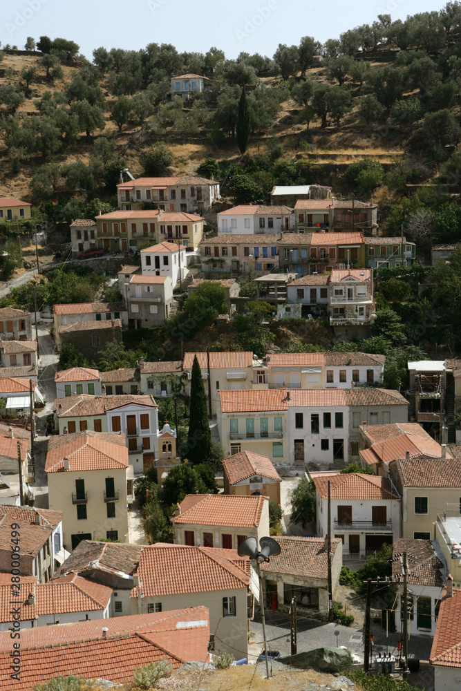 Greece island of Lesbos village