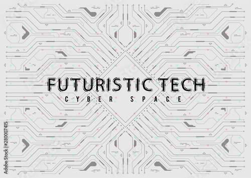 Abstract modern illustration with futuristic HUD ui elements. Futuristic decorative background.