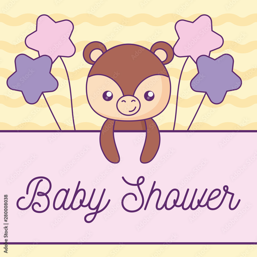 baby shower card with cute bear baby shower card with cute bear