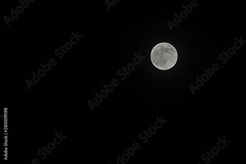 Full moon in clear dark sky photo