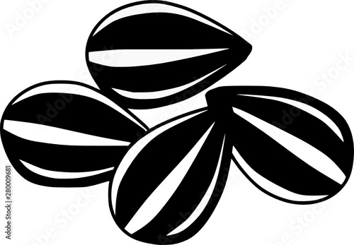 Sunflower Seeds Vector Food Illustrations Black and White