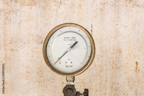 old pressure indicator in factory
