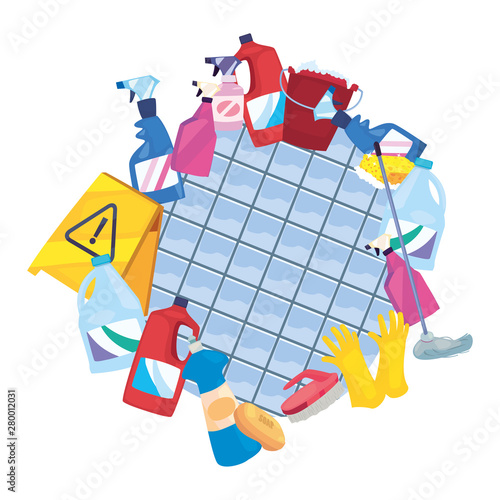 cleaning products and supplies design
