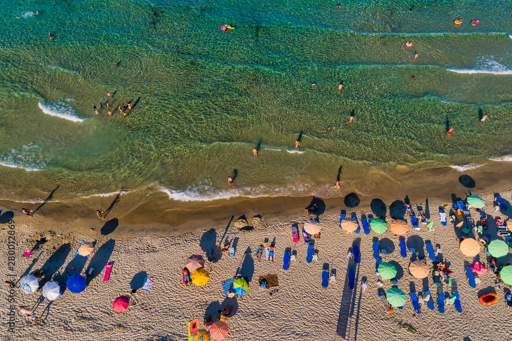 Aerial View of the Paradise Beach at Thassos island, Greece