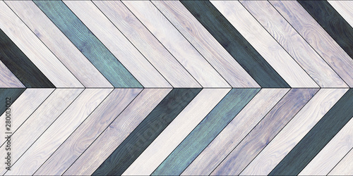 Seamless wood parquet texture horizontal chevron various blue