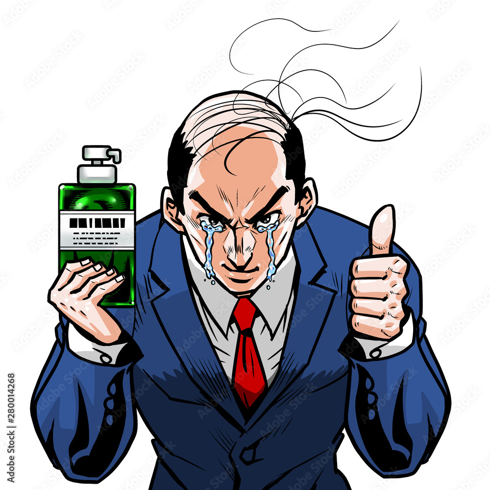 スーツ バーコードハゲ 左グッジョブ右ボトル 薬用 シャンプー Stock イラスト Adobe Stock