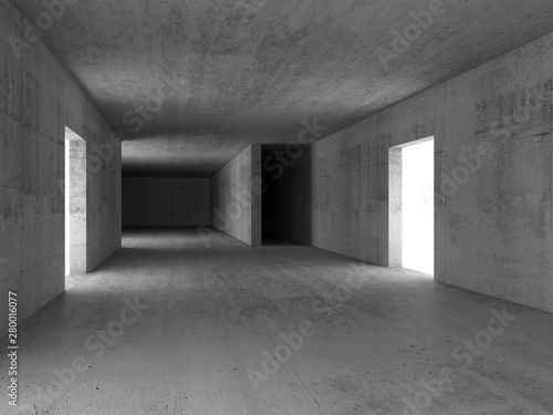 Abstract empty concrete interior 3d