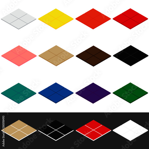 Isometric tiles set