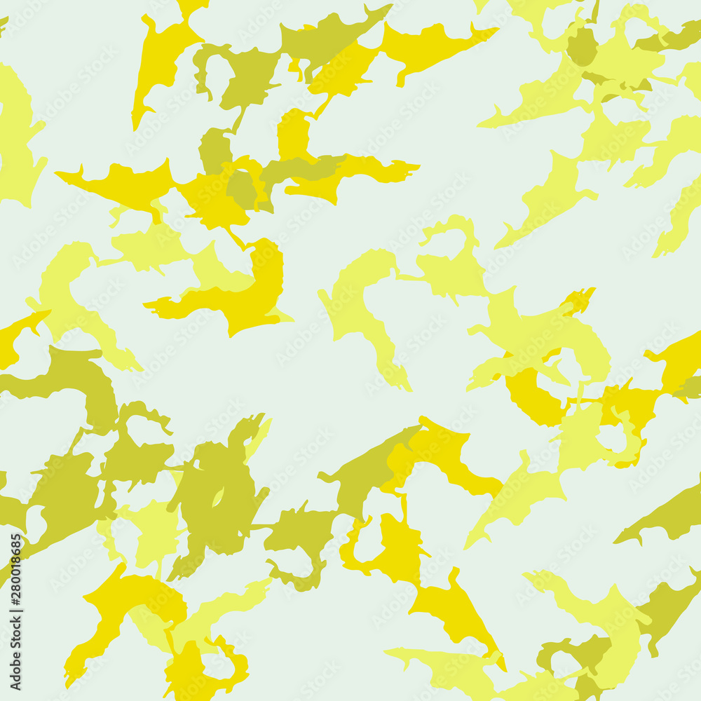 Urban UFO camouflage of various shades of yellow, grey and green colors Urban UFO camouflage of various shades of yellow, grey and green colors