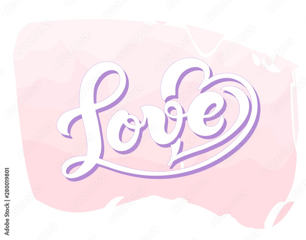 Love. Hand drawn lettering. Vector illustration. Perfect logo for Wedding or Valentine's day design Love. Hand drawn lettering. Vector illustration. Perfect logo for Wedding or Valentine's day design