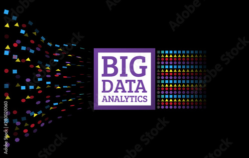 Data mining visualization. Abstract digital sorting information. geometric code algorithms. Analysis of Information. Vector technology background.