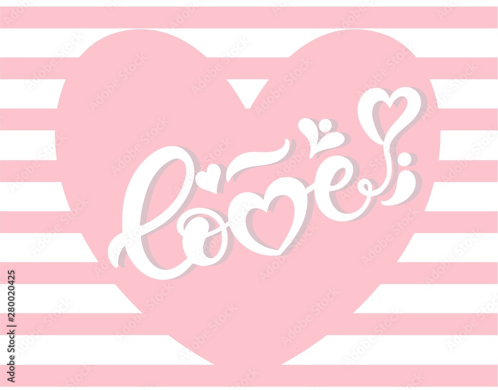 Love. Hand drawn lettering. Vector illustration. Perfect logo for Wedding or Valentine's day design