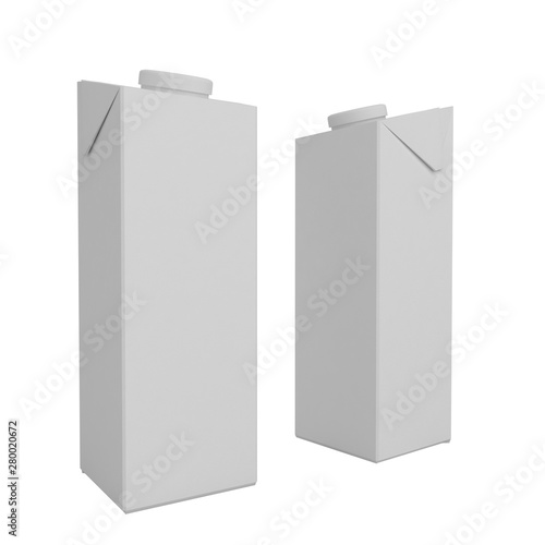 Standing carton for juice or milk with clipping path © hknoblauch
