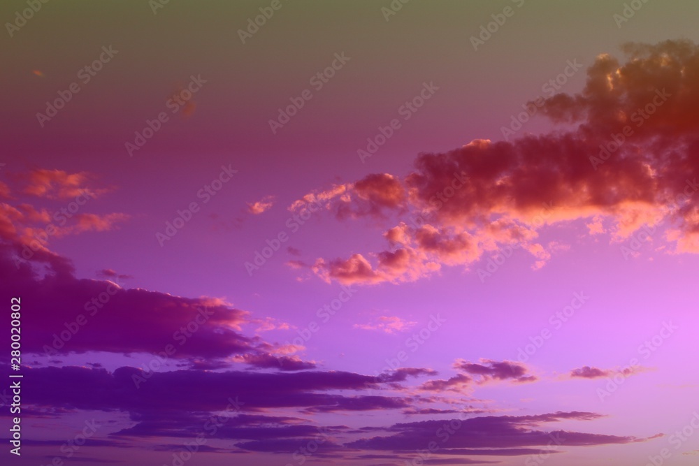 beautiful unreal vivid fantasy sunset or sunrise clouds for using in design as background.