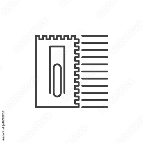 Notched Trowel vector concept icon or symbol in outline style