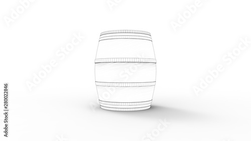 3d rendering of a wooden barrel isolated in studio background © Sepia100
