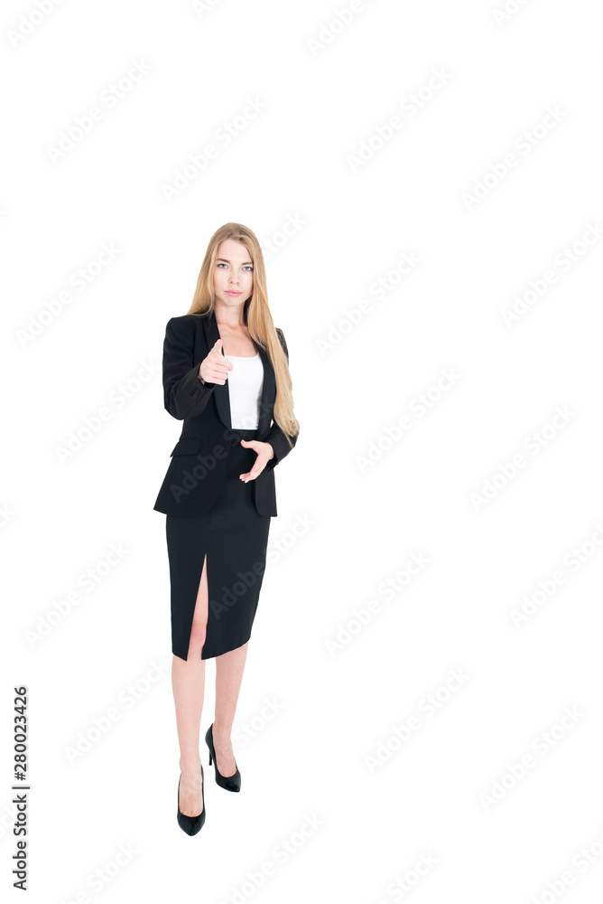 Classic studio portrait of smiling positive business woman on white background. Isolated Classic studio portrait of smiling positive business woman on white background. Isolated
