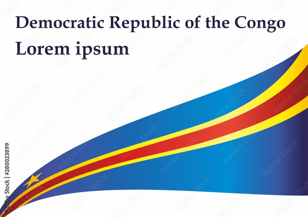 Flag of the Democratic Republic of the Congo. Template for award design, an official document with the flag of the Democratic Republic of the Congo. Bright, colorful vector illustration. Flag of the Democratic Republic of the Congo. Template for award design, an official document with the flag of the Democratic Republic of the Congo. Bright, colorful vector illustration.