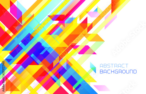 Abstract modern geometrical background with colorful stripes on white. Stock vector illustration.