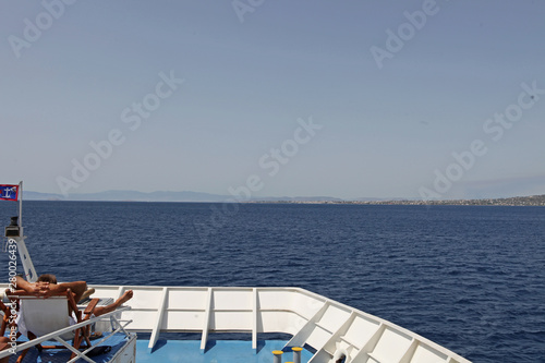 Greece. Boatrip at the mediterenean Sea. Coast.  photo