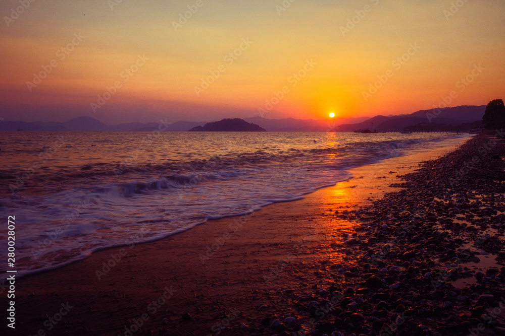 Beautiful sunset on the Mediterranean Sea