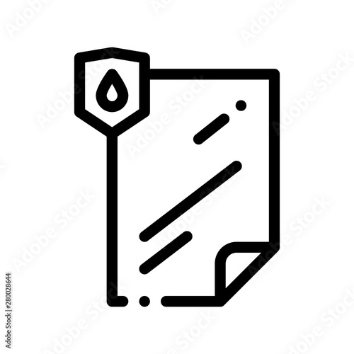 Waterproof Material File Vector Thin Line Icon. Waterproof Material Lamination Document, Industrial Use Linear Pictogram. Clothes, Moisture Absorbing Substance Contour Illustration