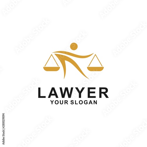 justice law logo design template. attorney logo with pillar and star shape illustration