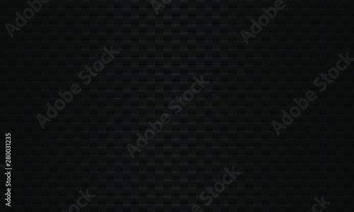 Black 3d texture background. Realistic relief dark texture. 