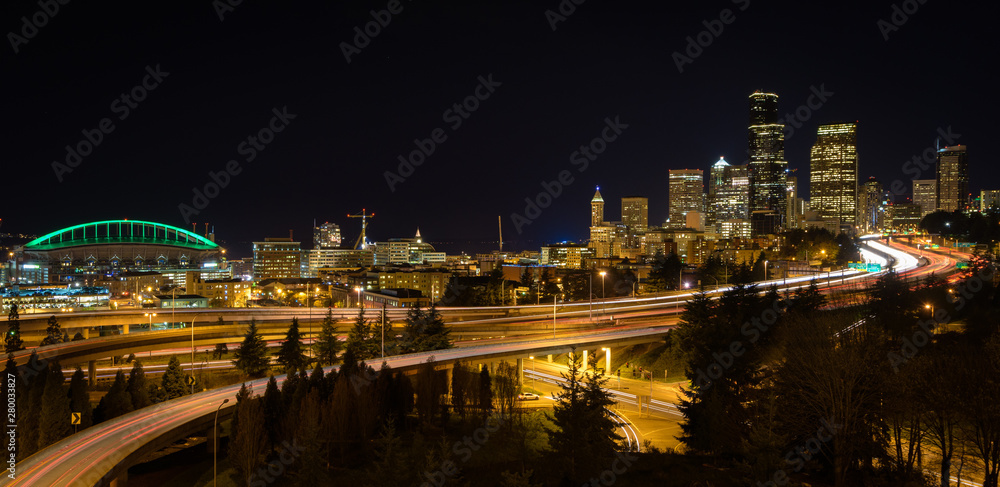 Seattle Night Skyline from Jose Rizal Bridge