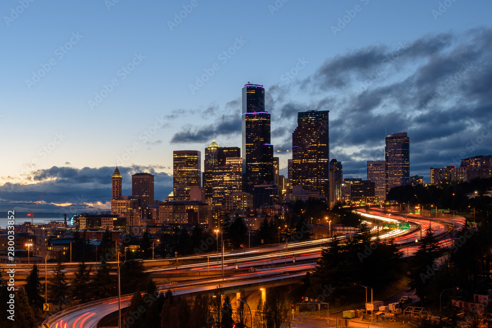 Seattle Night Skyline from Jose Rizal Bridge