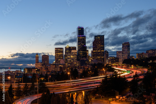 Seattle Night Skyline from Jose Rizal Bridge