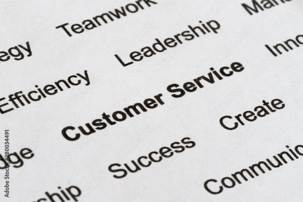 Obraz premium Customer Service Buzzwords on Printed Paper