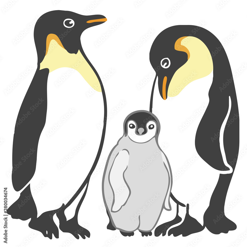 ペンギンの家族 イラスト Stock ベクター Adobe Stock