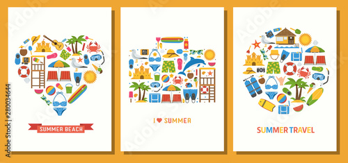 I Love Summer Holidays Card Print Templates