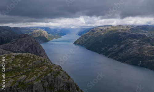 View from preikestulen pulpit rock, Norway